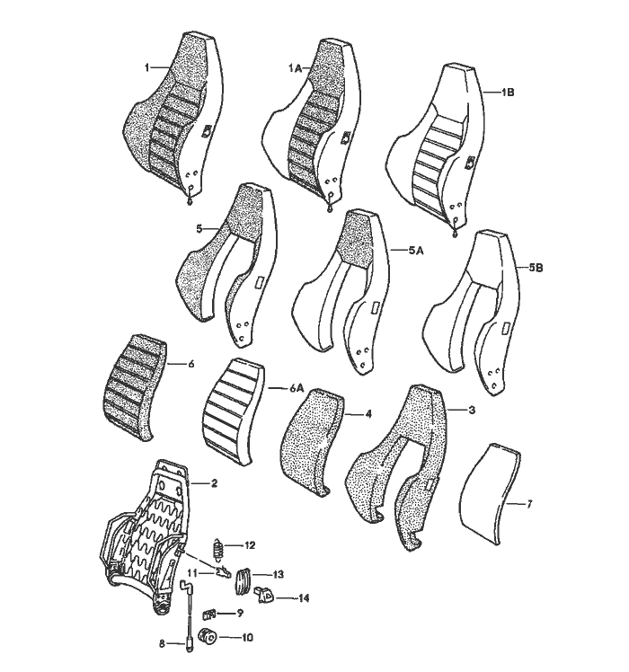 Sports Seat Backrest Single Teile